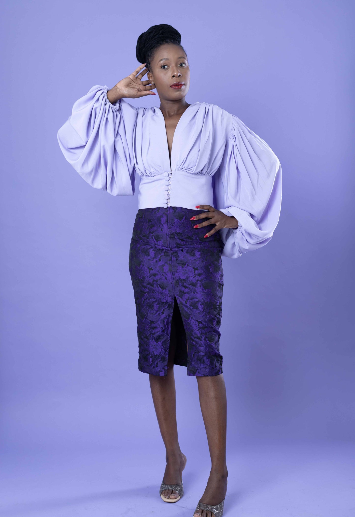 Front Slit Pecil Skirt