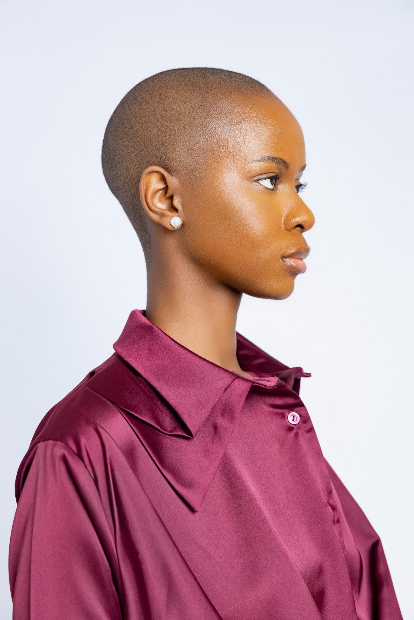 Nala Draped Blouse - Burgundy