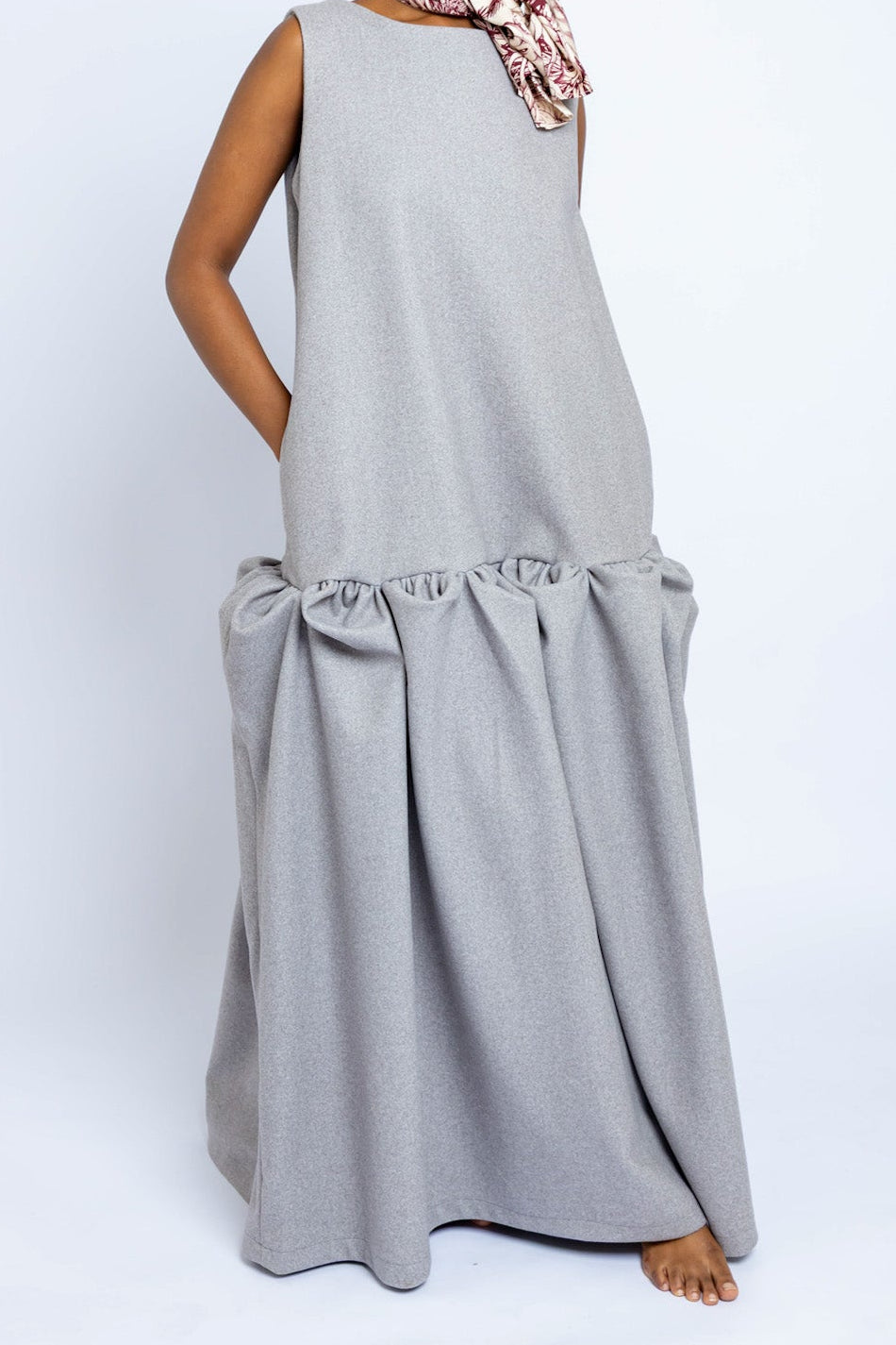 Makena Sculpted Maxi Dress - Grey