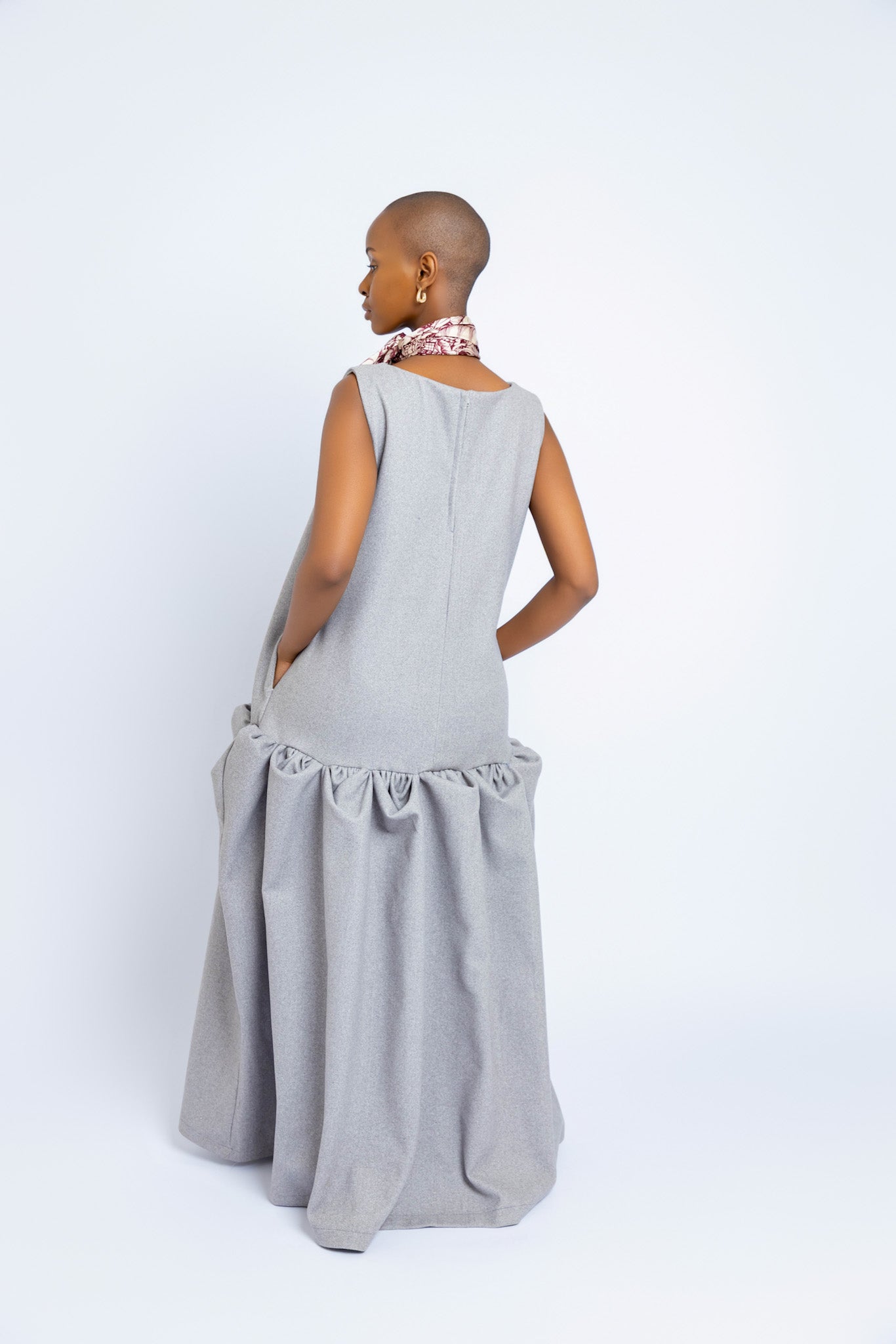 Makena Sculpted Maxi Dress - Grey