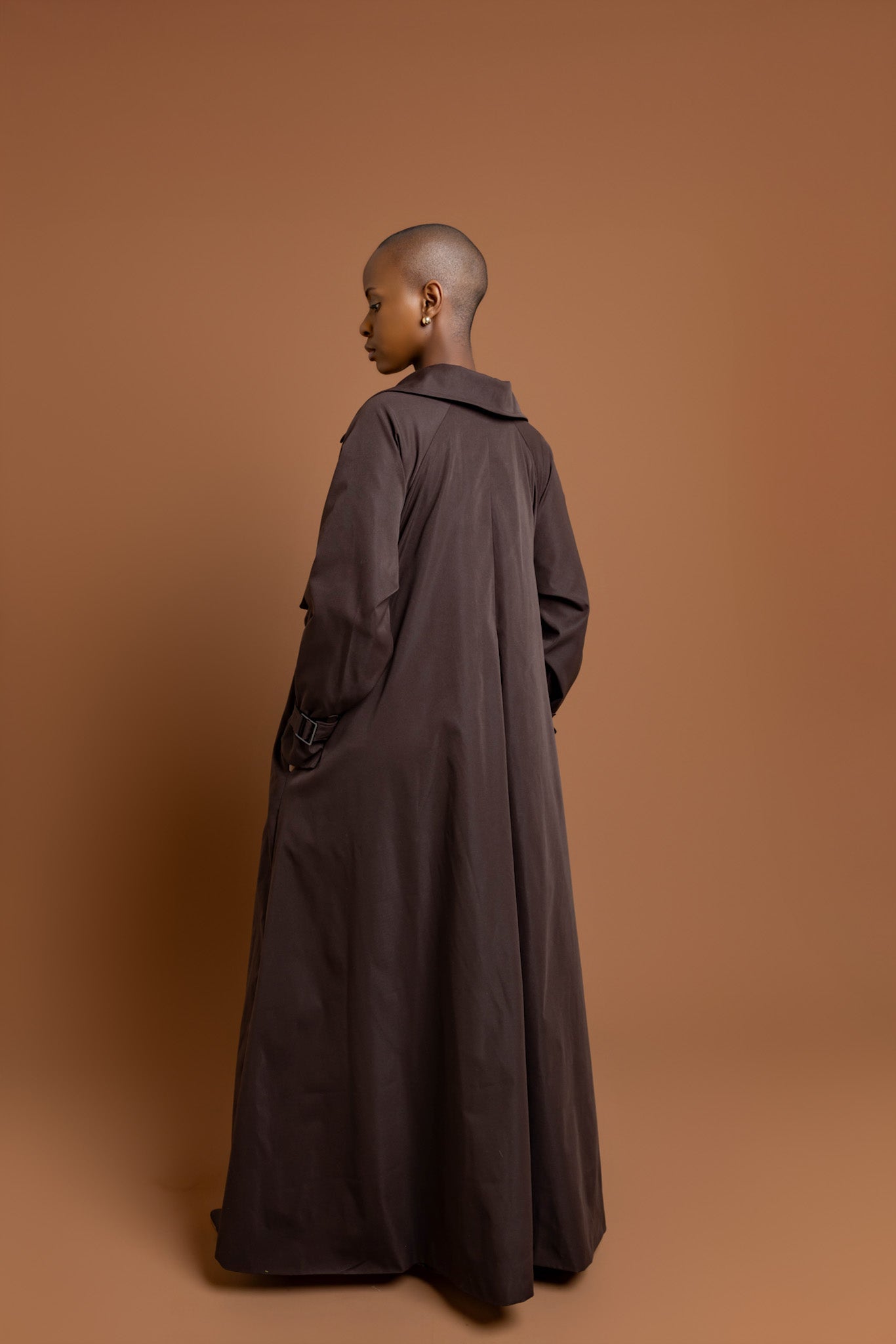 Kulani Cropped Trench Coat - Brown