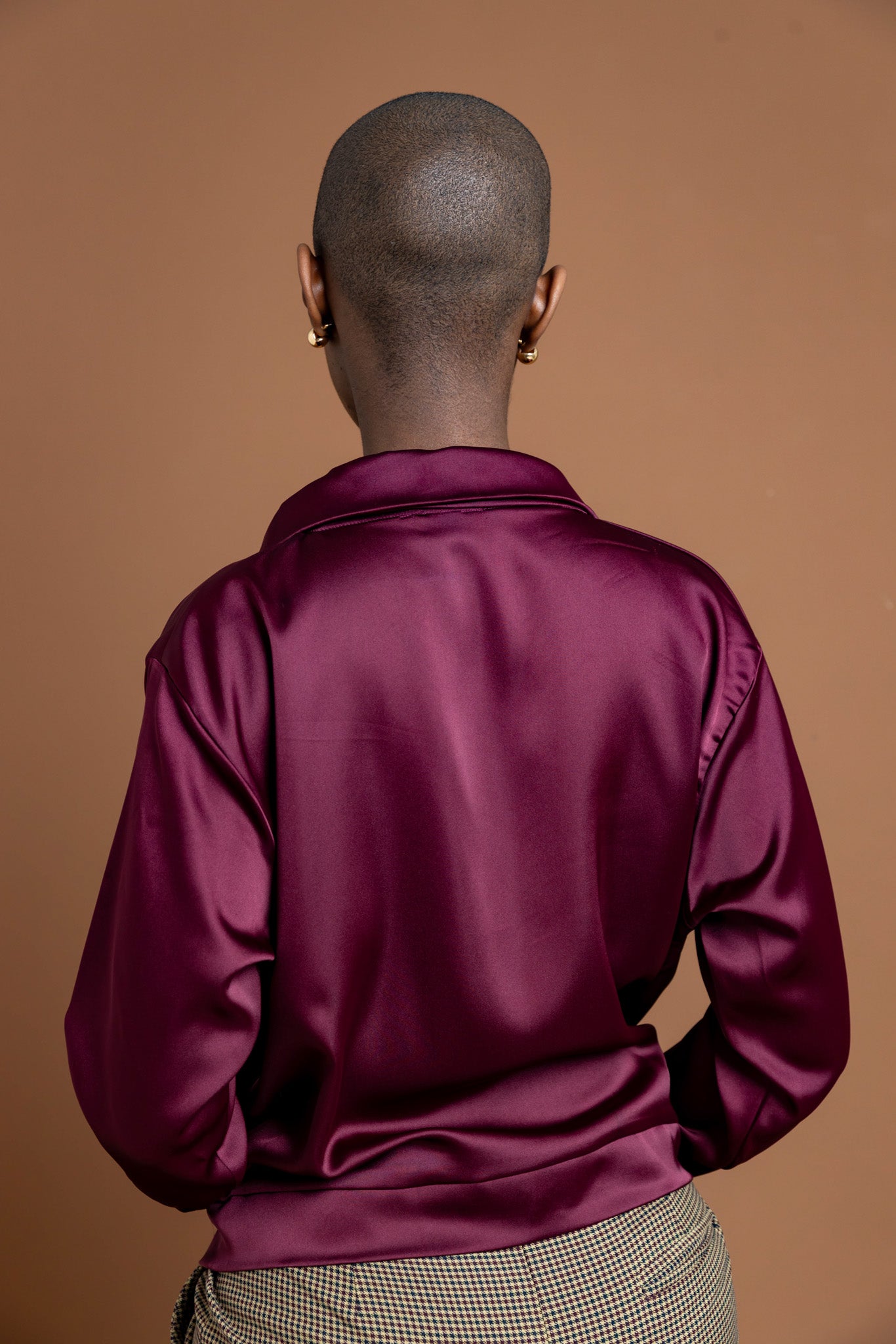 Nala Draped Blouse - Burgundy