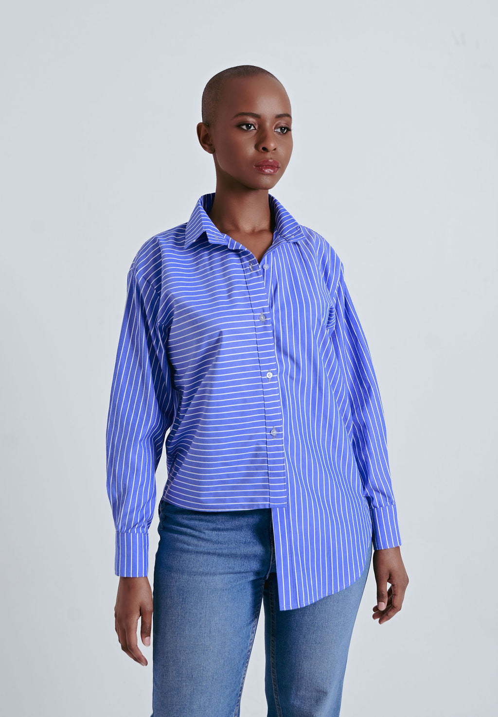Kulani Asymmetric Striped Shirt