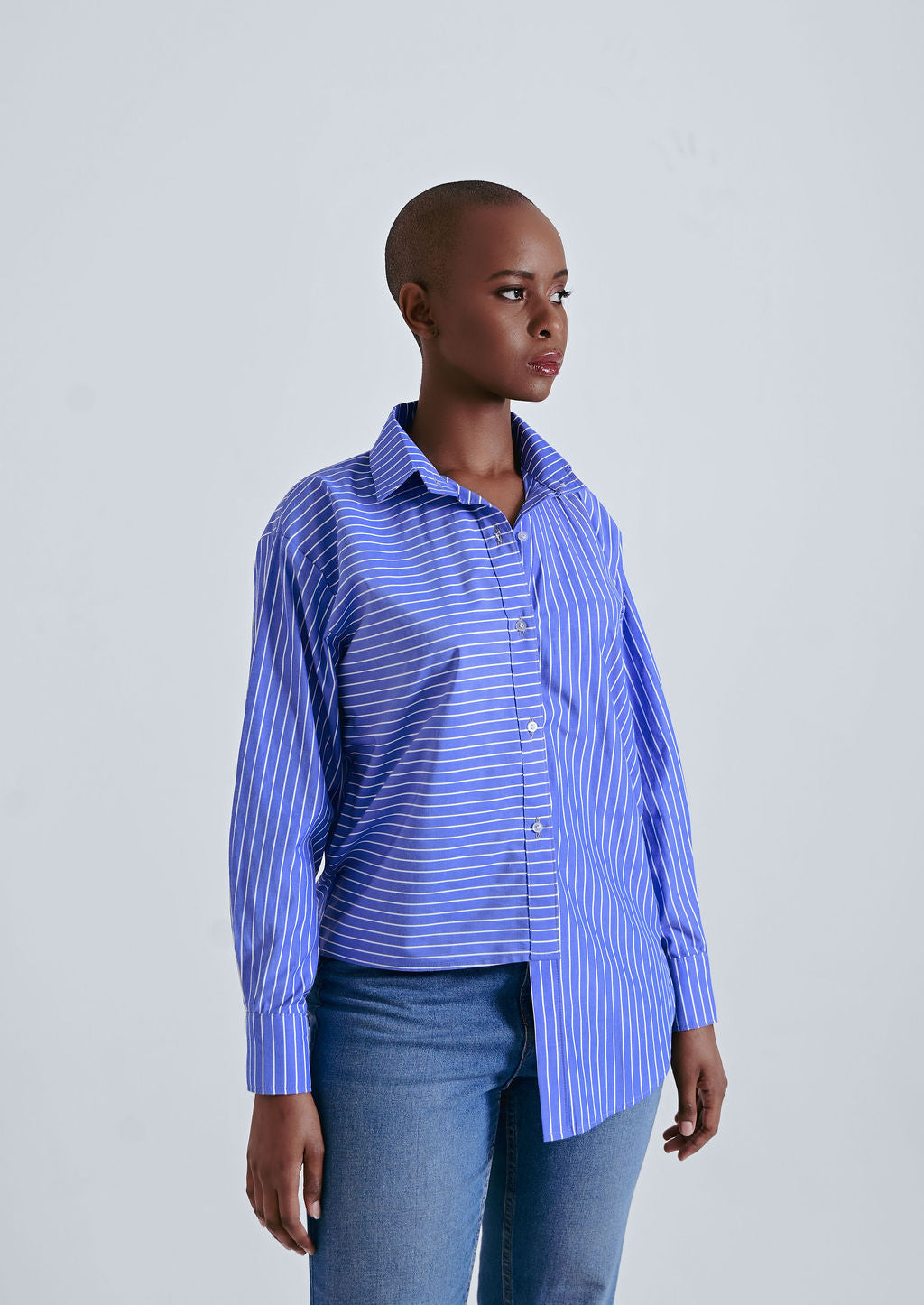 Kulani Asymmetric Striped Shirt