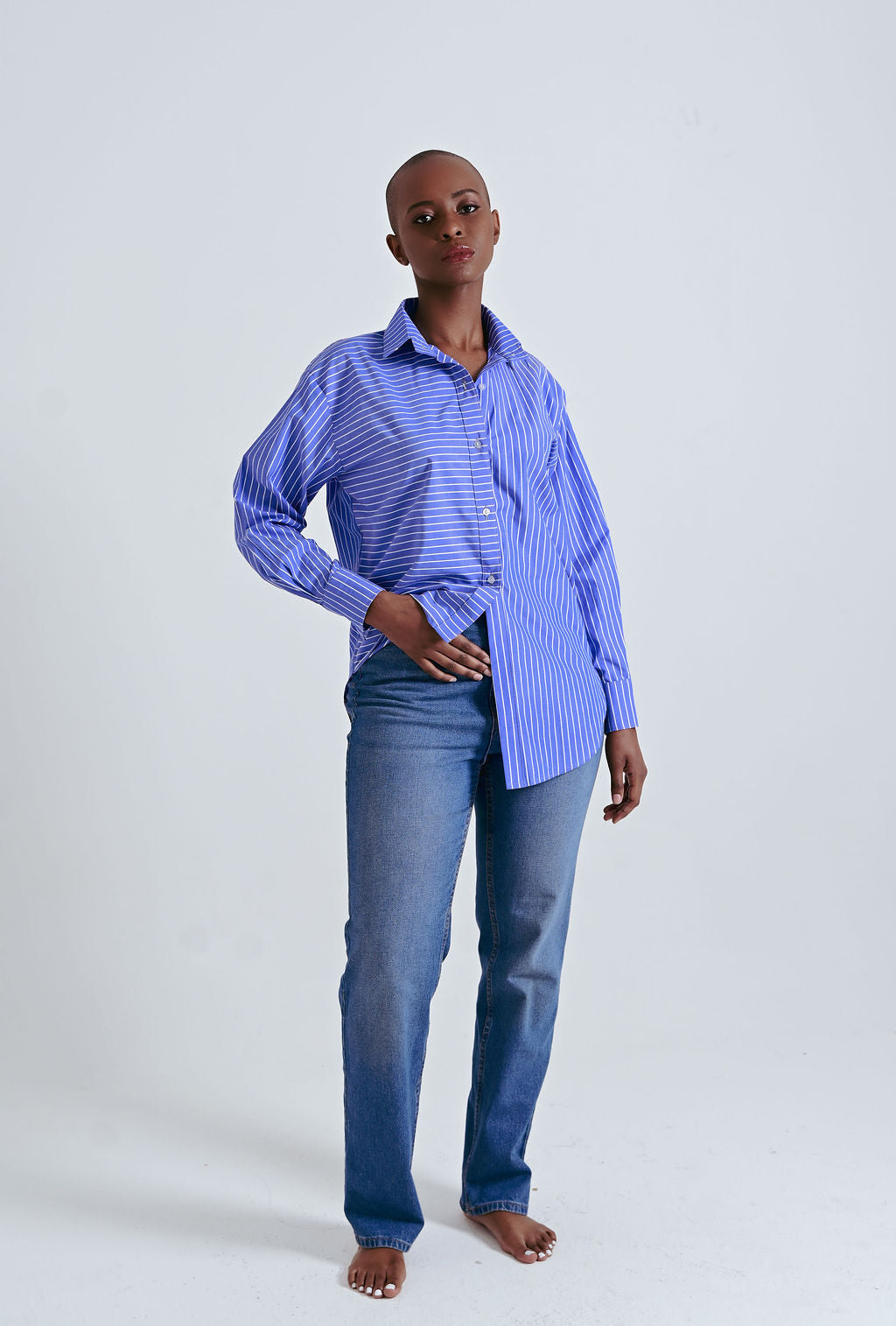 Kulani Asymmetric Striped Shirt