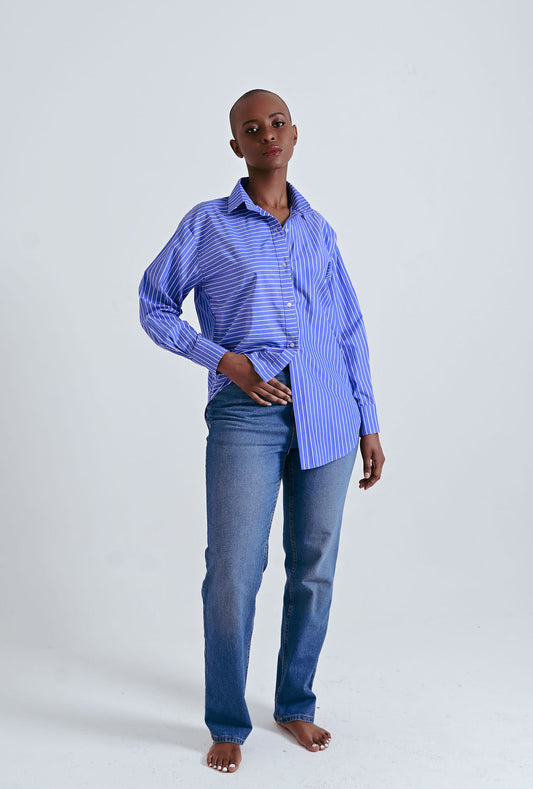 Kulani Asymmetric Striped Shirt