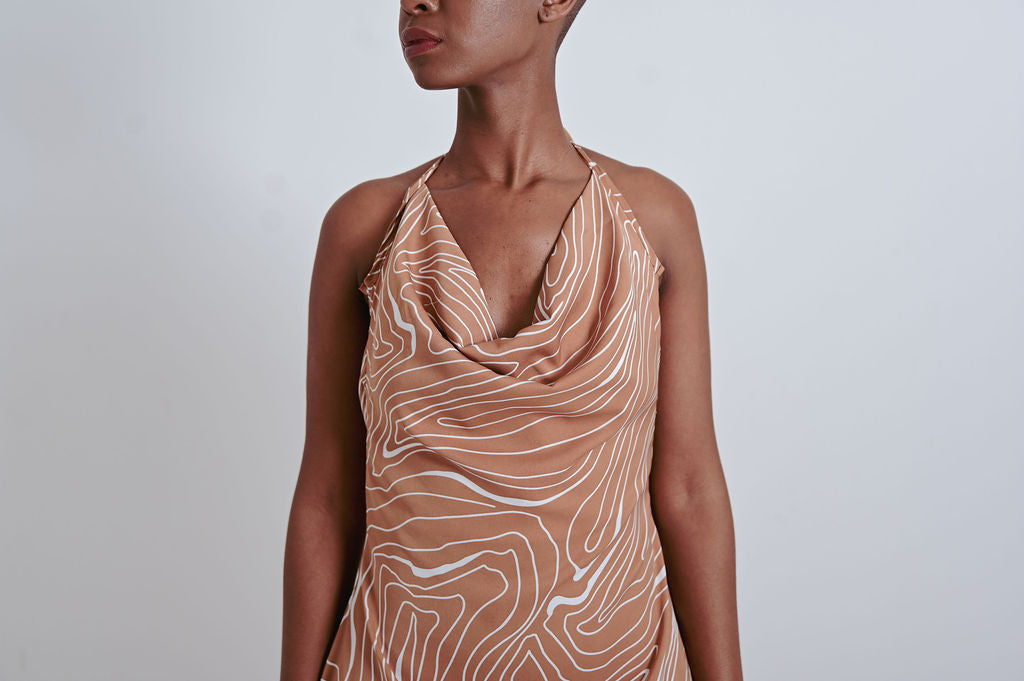 Mbali Double Cowl Dress