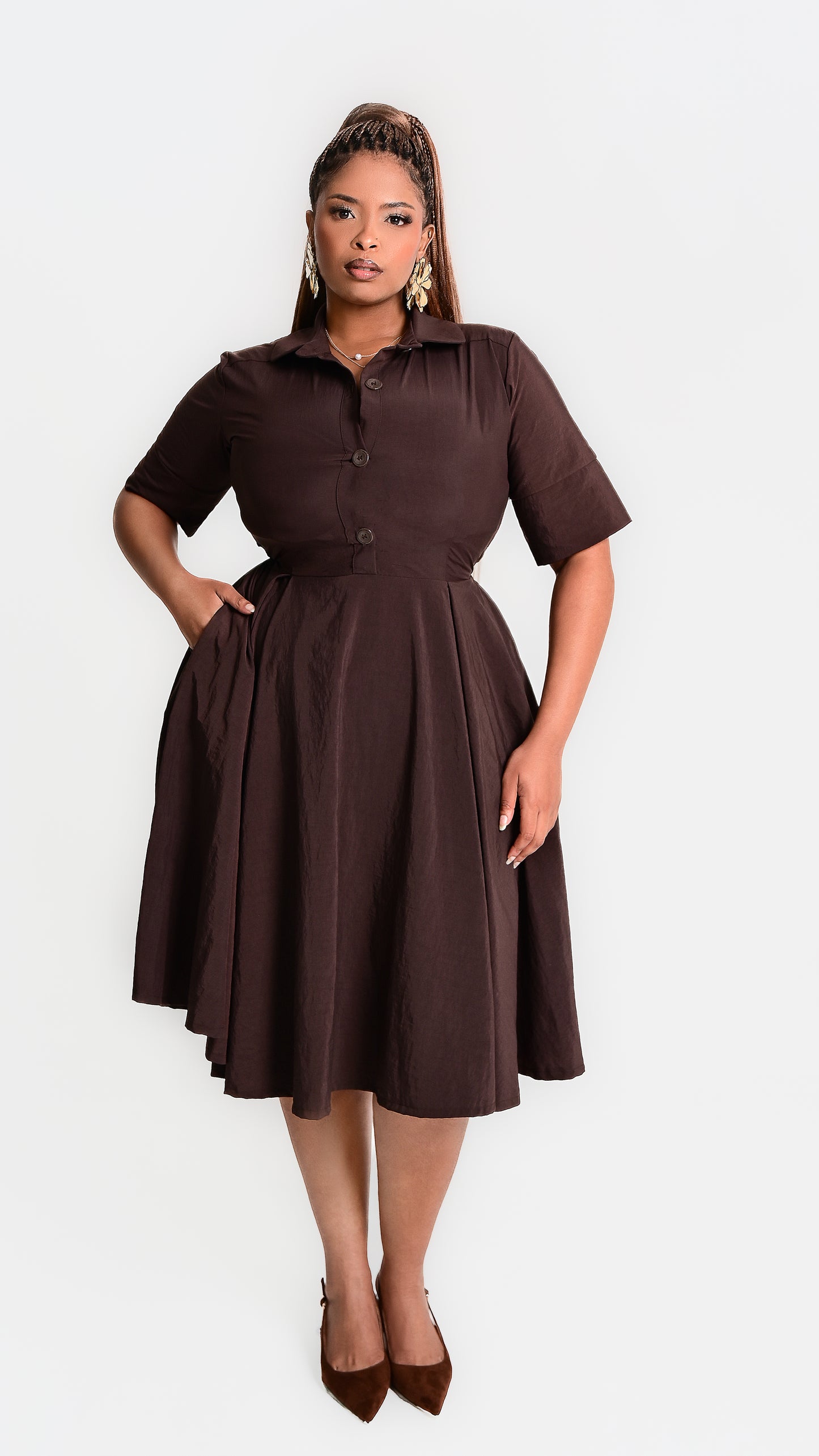 Enhle Belted Midi Dress