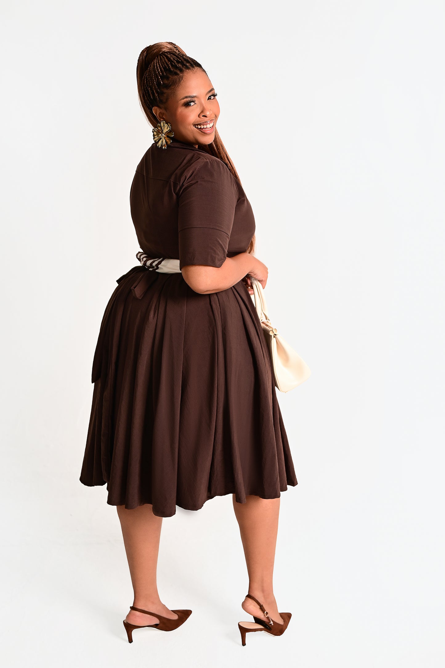 Enhle Belted Midi Dress